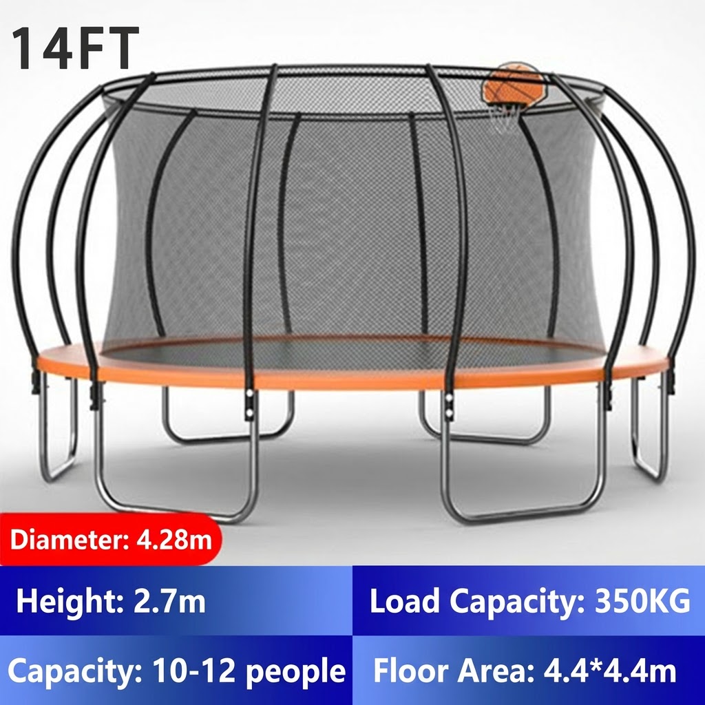 Kids Outdoor Trampoline - Fabrikpreis 6-16ft Kürbis-Trampolin mit Netz, 150-350kg