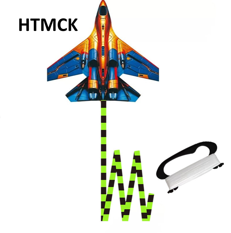 Kite Easy Fly Kids - HTMCK Kampfjet-Lenkdrachen 45cm Großer Flugzeugdrachen mit