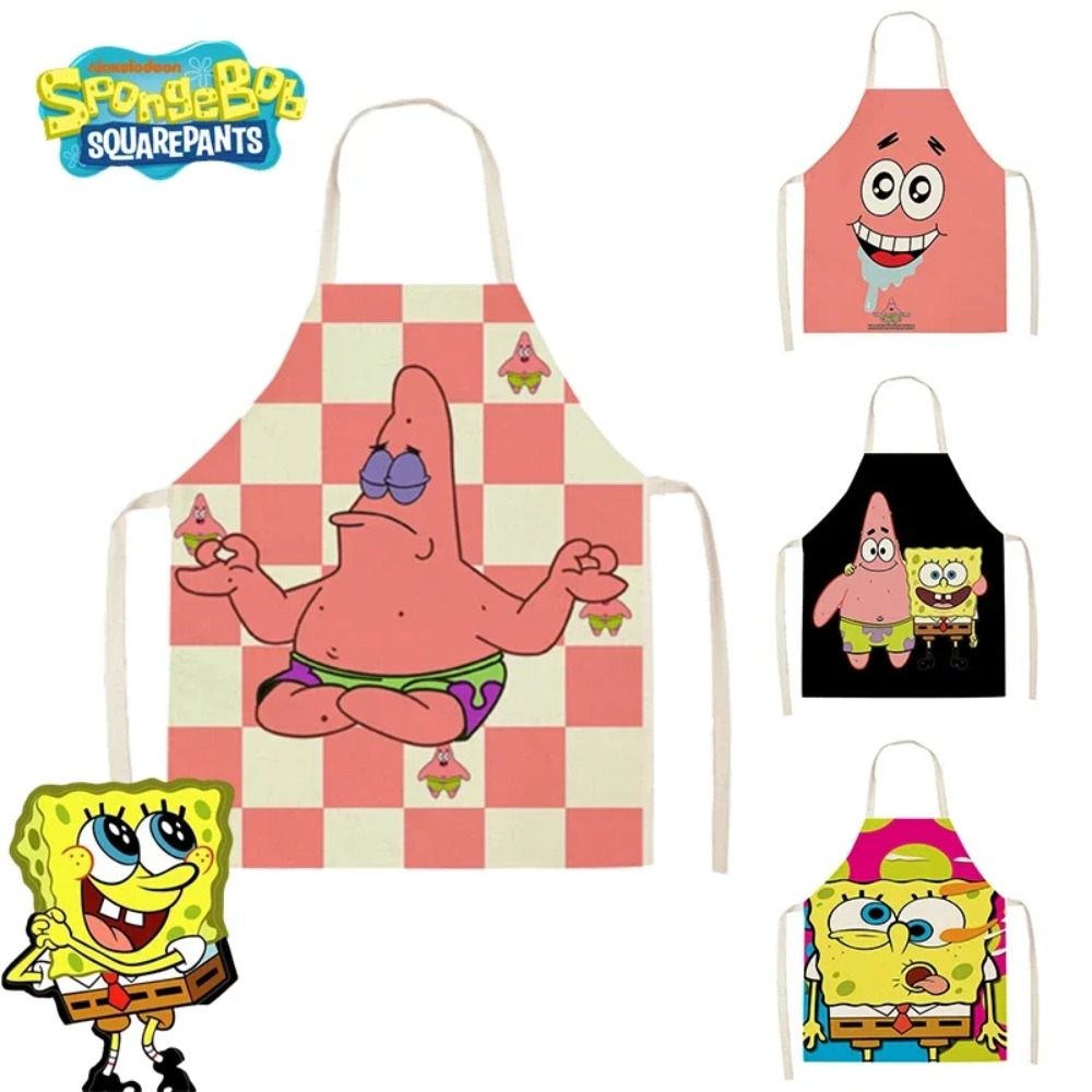 Kids Outdoor Kitchen Accessories - SpongeBob Patrick Küchenschürzen für Erwachsene, Leinen-Lätzchen,