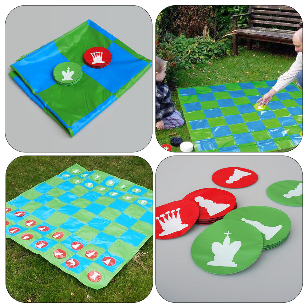 Kids Outdoor Learning Activities - 1 Set Kinder-Schachbrett, tragbares, faltbares PVC-Matten-Spielset