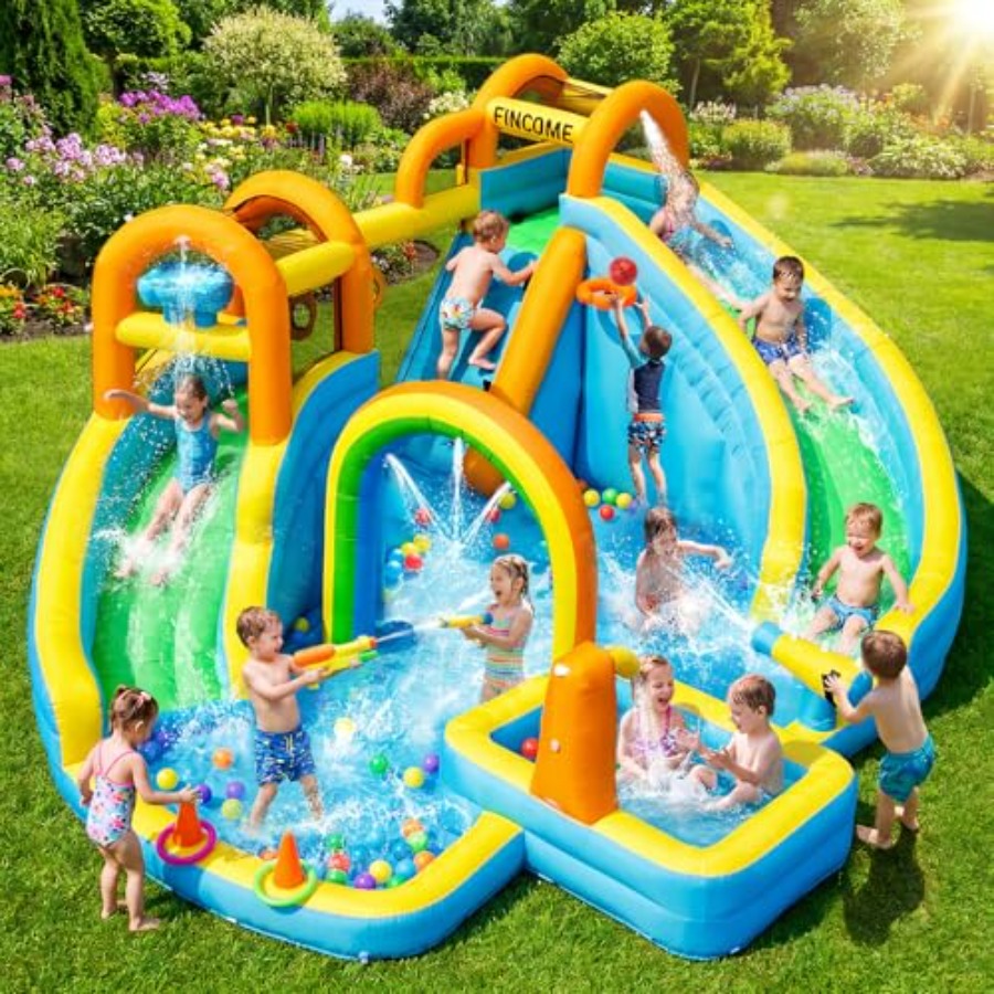 Kids Outdoor Water - Aufblasbarer Wasserrutschenpark für Kinder im Garten: