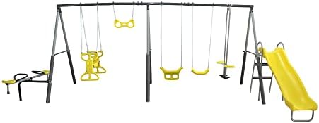 Kids Outdoor Slide Set - Sun Playground Metall-A-FE-Schaukelset für Kinder mit