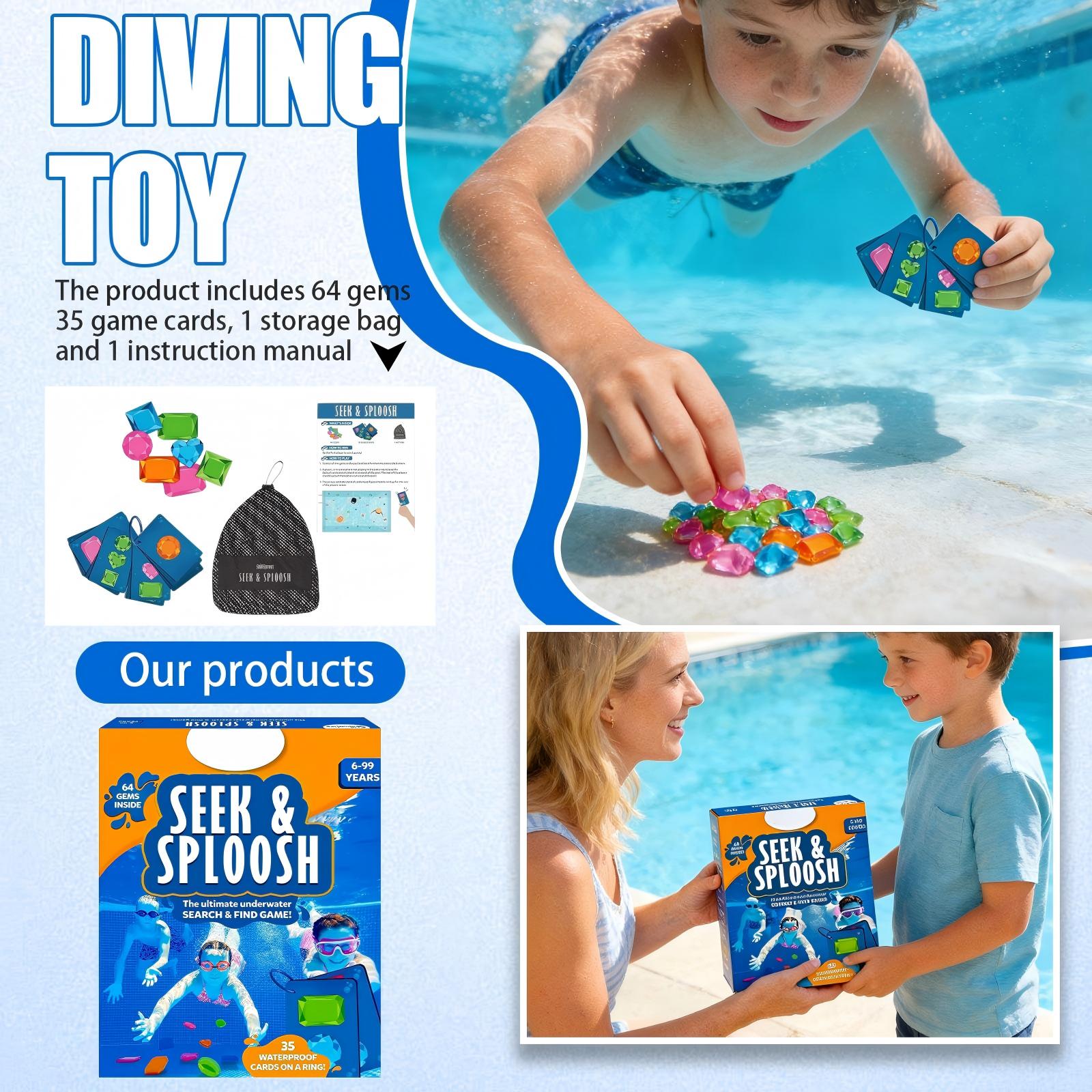 Kids Outdoor Learning Activities - 1/2/3/5 Set Sommer-Pool-Tauchspielzeug, bunte Unterwasser-Edelstein-Sets, interaktives