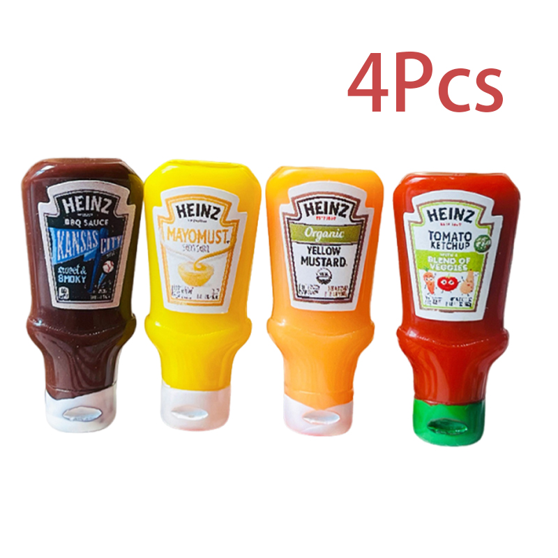 Kids Outdoor Kitchen Accessories - 4Pcs Puppenhaus Miniatur Erdbeere Sauce Marmelade