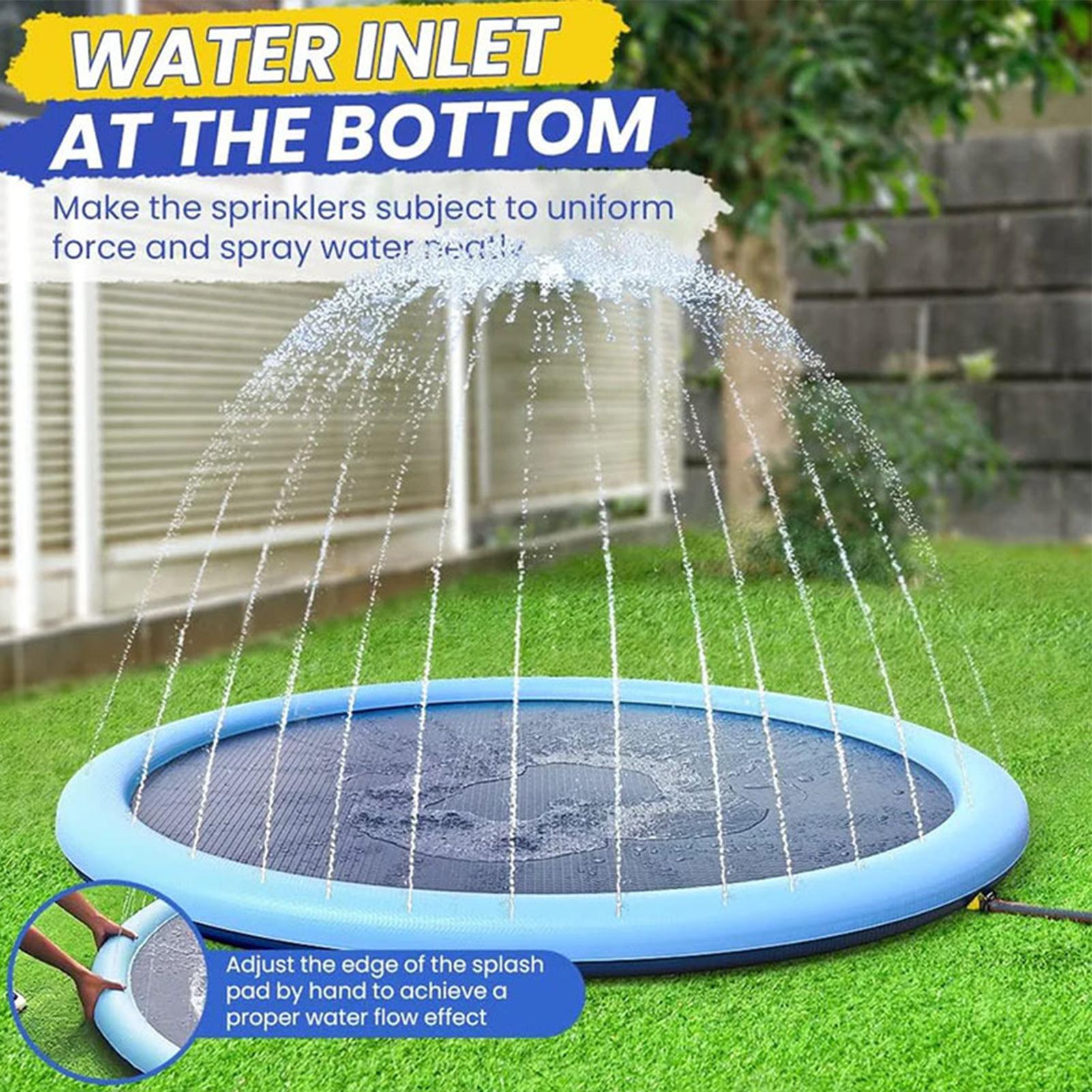 Kids Outdoor Water Sprinkler - Kinder-Sprinkler-Spielmatte mit Sprühern Rutschfeste Wasserspritzmatte Sommer