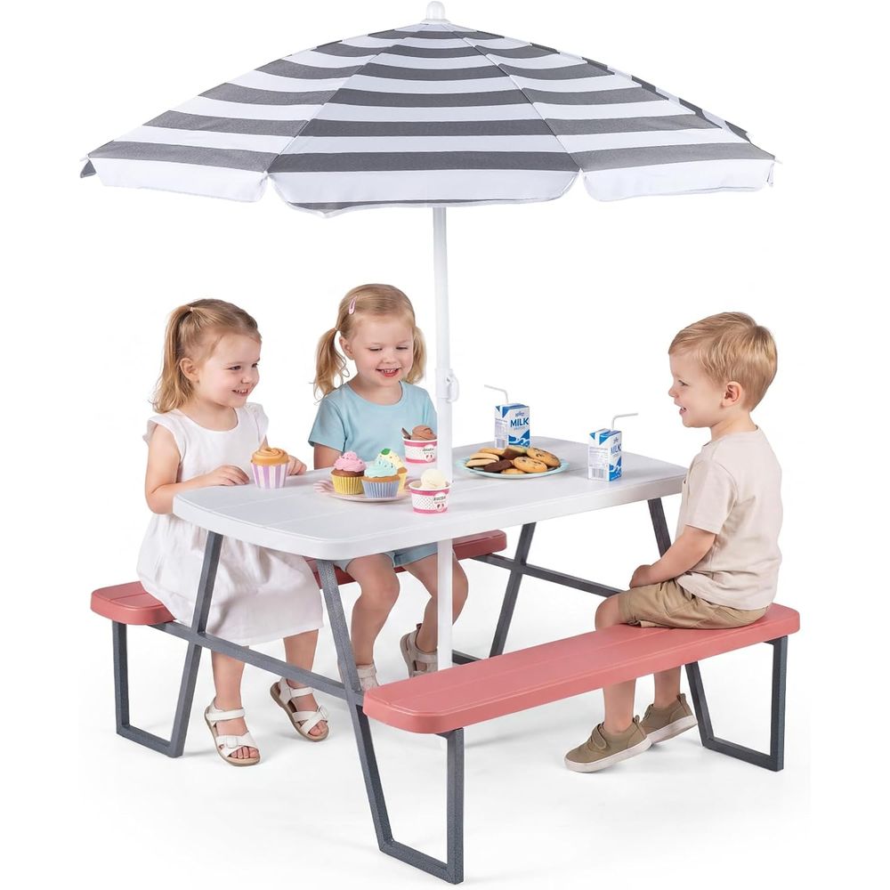 Kids Outdoor Bench Table - Kinder-Picknicktisch, Outdoor-Tisch- und Bank-Set für Kleinkinder