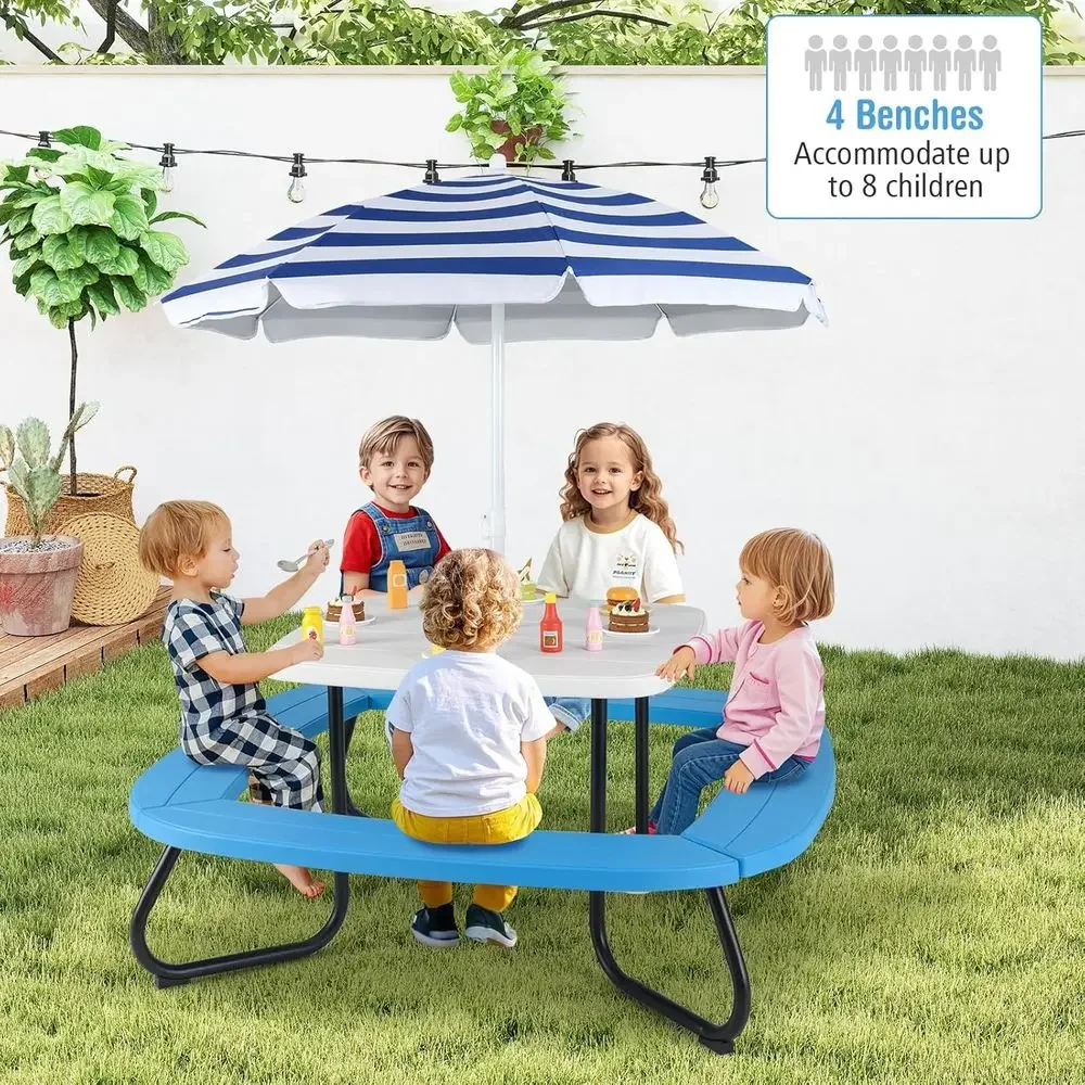 8-Personen Kinder-Picknicktisc – Kids Outdoor Bench Table Bewertung und Preis