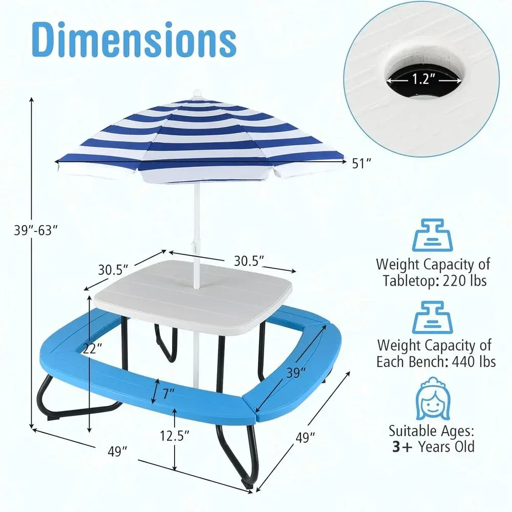 8-Personen Kinder-Picknicktisc – Kids Outdoor Bench Table Bewertung und Preis