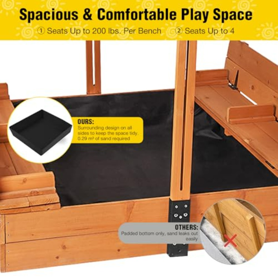 Outdoor-Sandkasten für Kinder  – Kids Outdoor Bench Table Bewertung und Preis