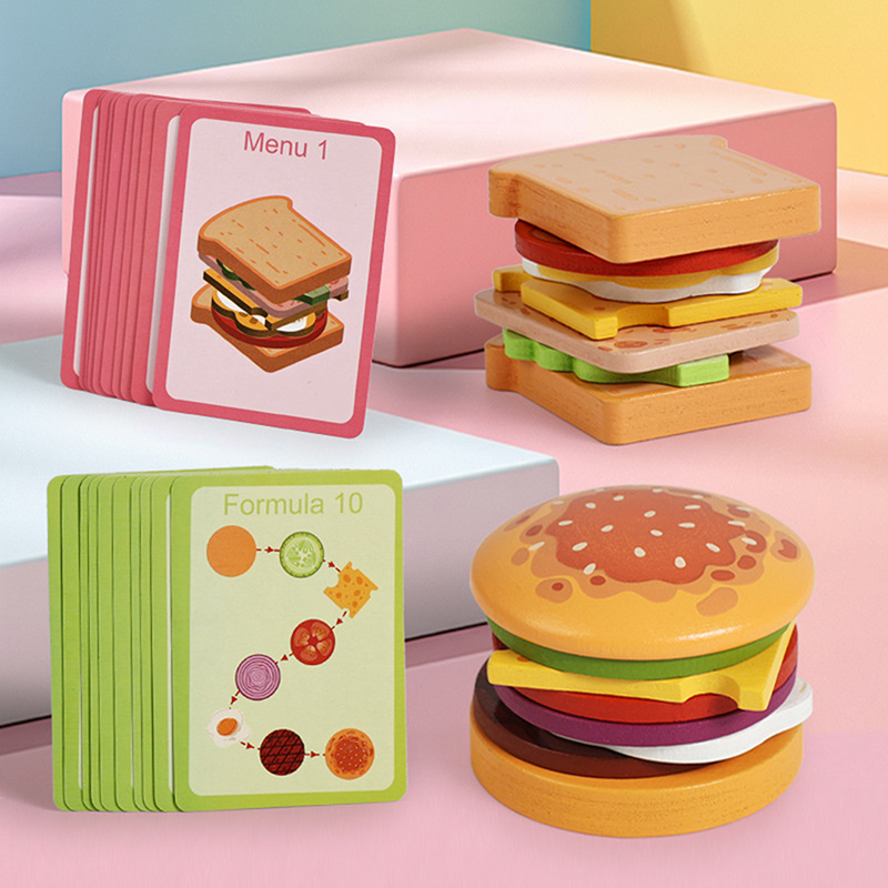 Neue hölzerne Hamburger-Sandwi – Kids Outdoor Kitchen Accessories Bewertung und Preis