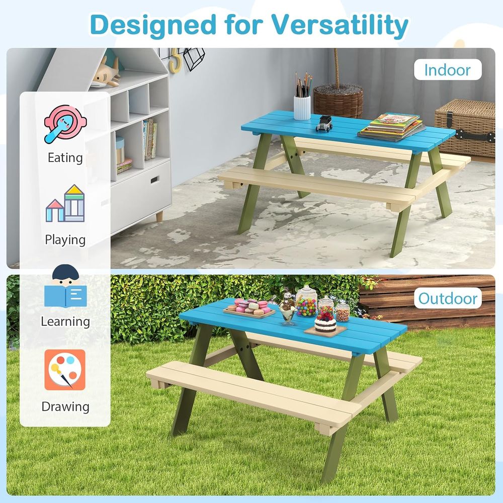 Kinder-Picknicktisch, Kinderti – Kids Outdoor Bench Table Bewertung und Preis