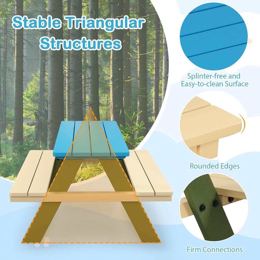Kinder-Picknicktisch, Kinderti – Kids Outdoor Bench Table Bewertung und Preis