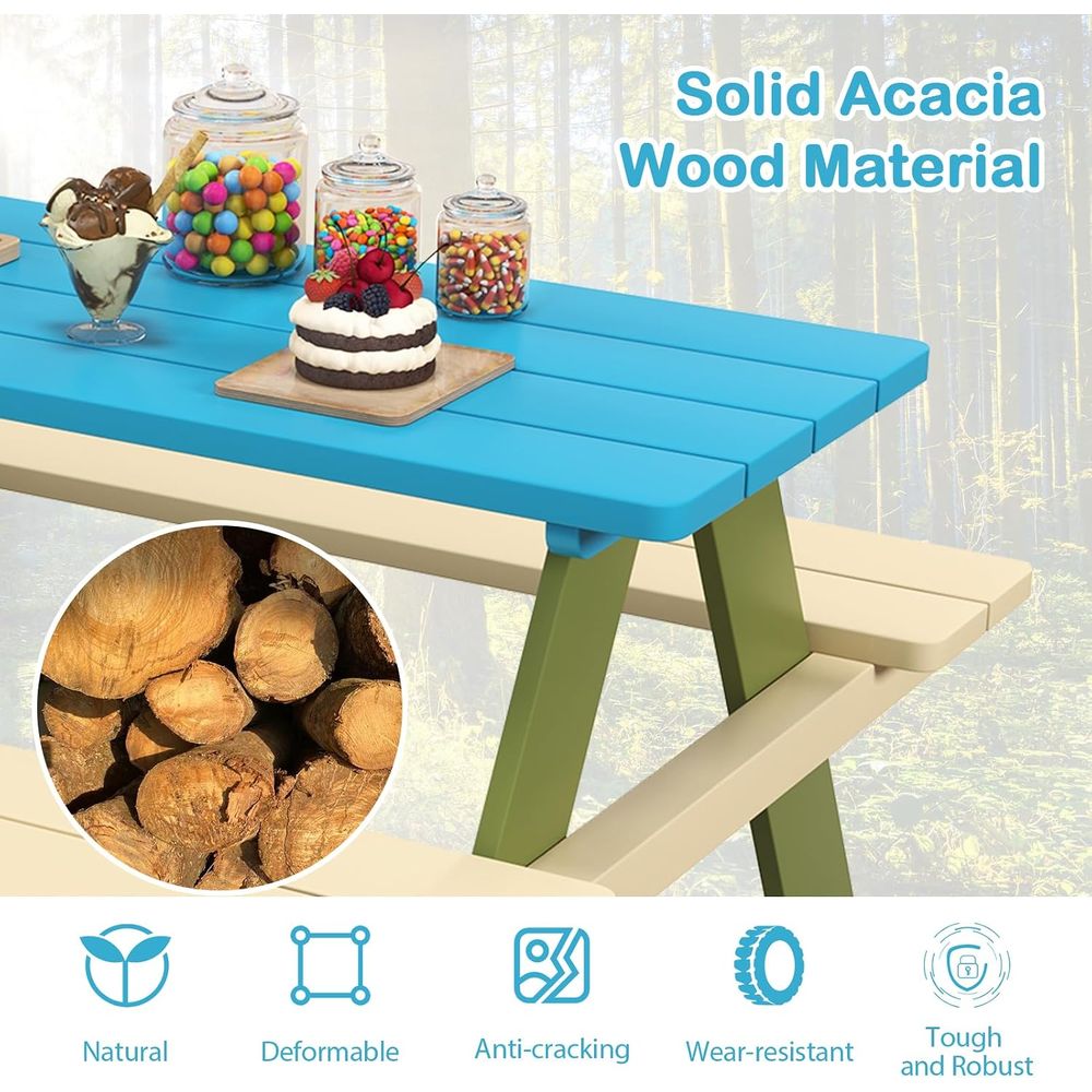 Kinder-Picknicktisch, Kinderti – Kids Outdoor Bench Table Bewertung und Preis