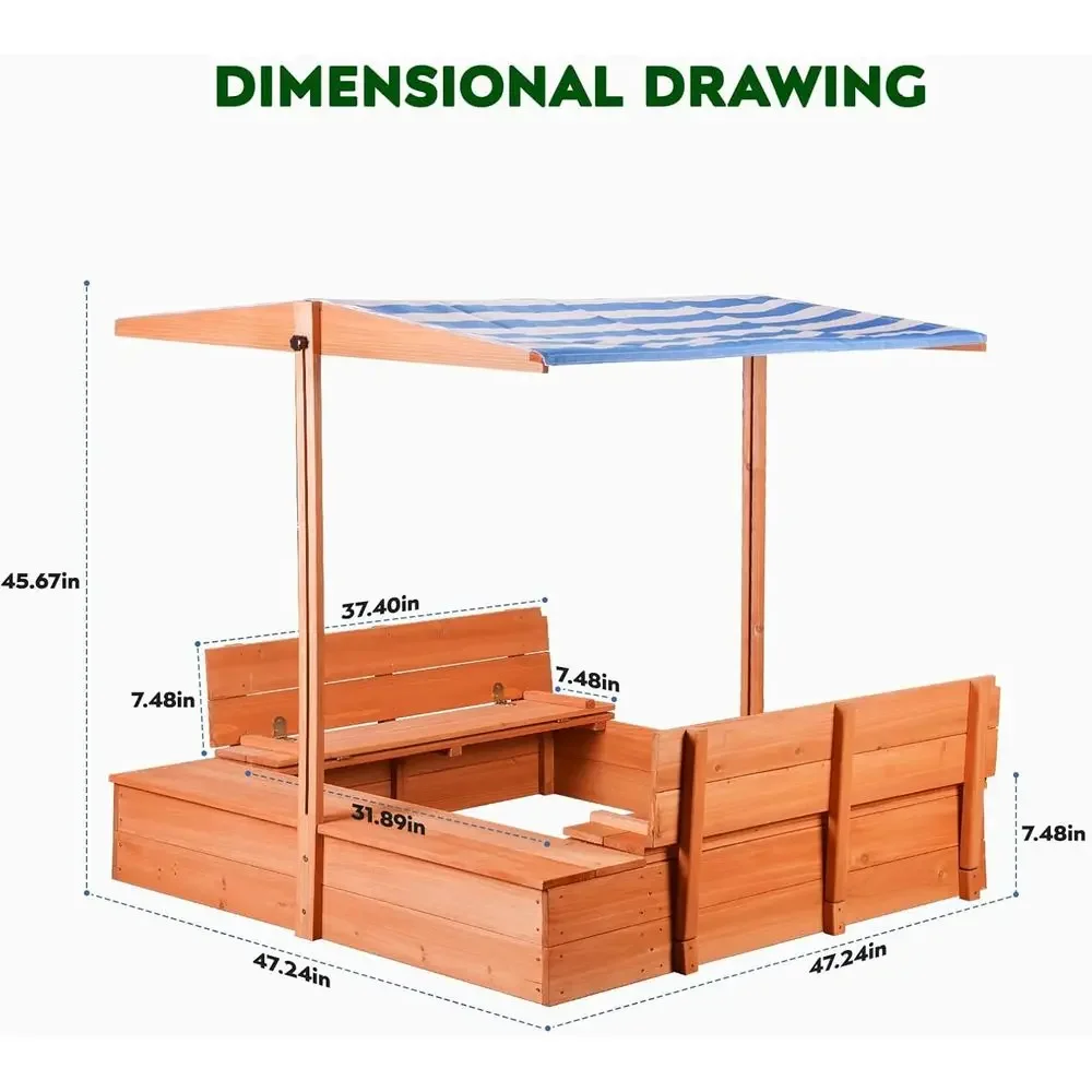 Kinder-Holz-Sandkasten für den – Kids Outdoor Bench Table Bewertung und Preis